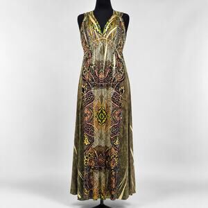 Y2K Boho Paisley Maxi Dress L Sleeveless Fairycore Whimsigoth 90s